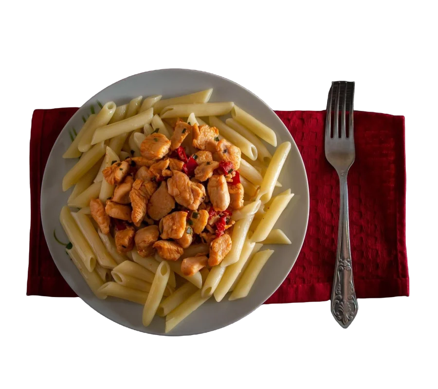 penne-pasta-with-chicken-vegetables-tomato-sauce